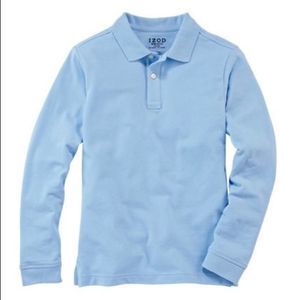 IZOD blue long sleeve polo Shirt XS NWT